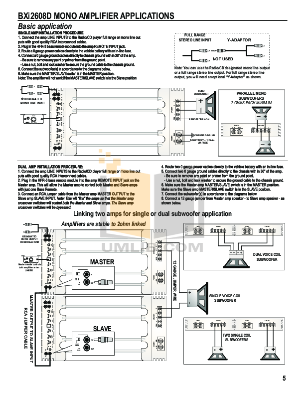 PDF manual for Hifonics Amp Brutus BXI 1608D